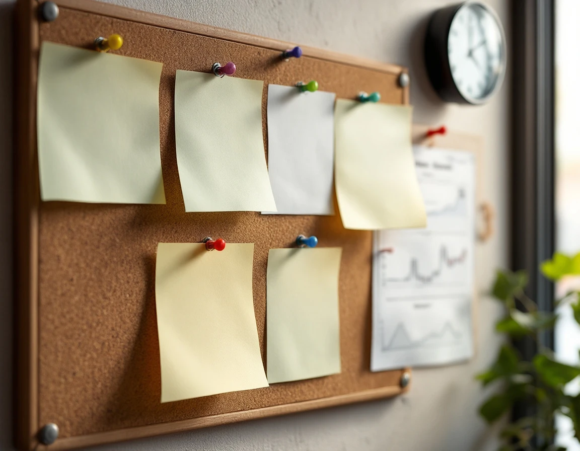 Cork board with hand-drawn workforce planning charts showing location-based scheduling timelines and demand patterns