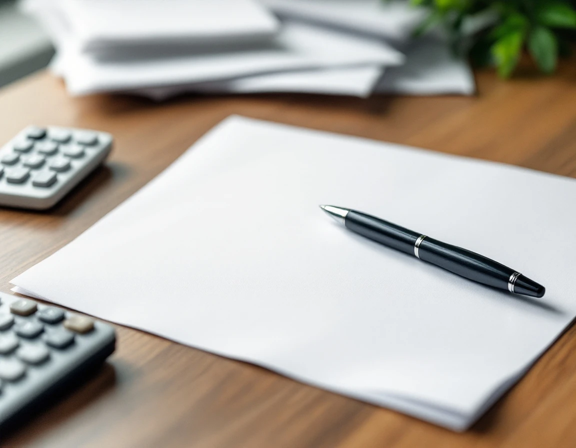Clean office desk with blank papers and pen suggesting carrier invoice review workflow
