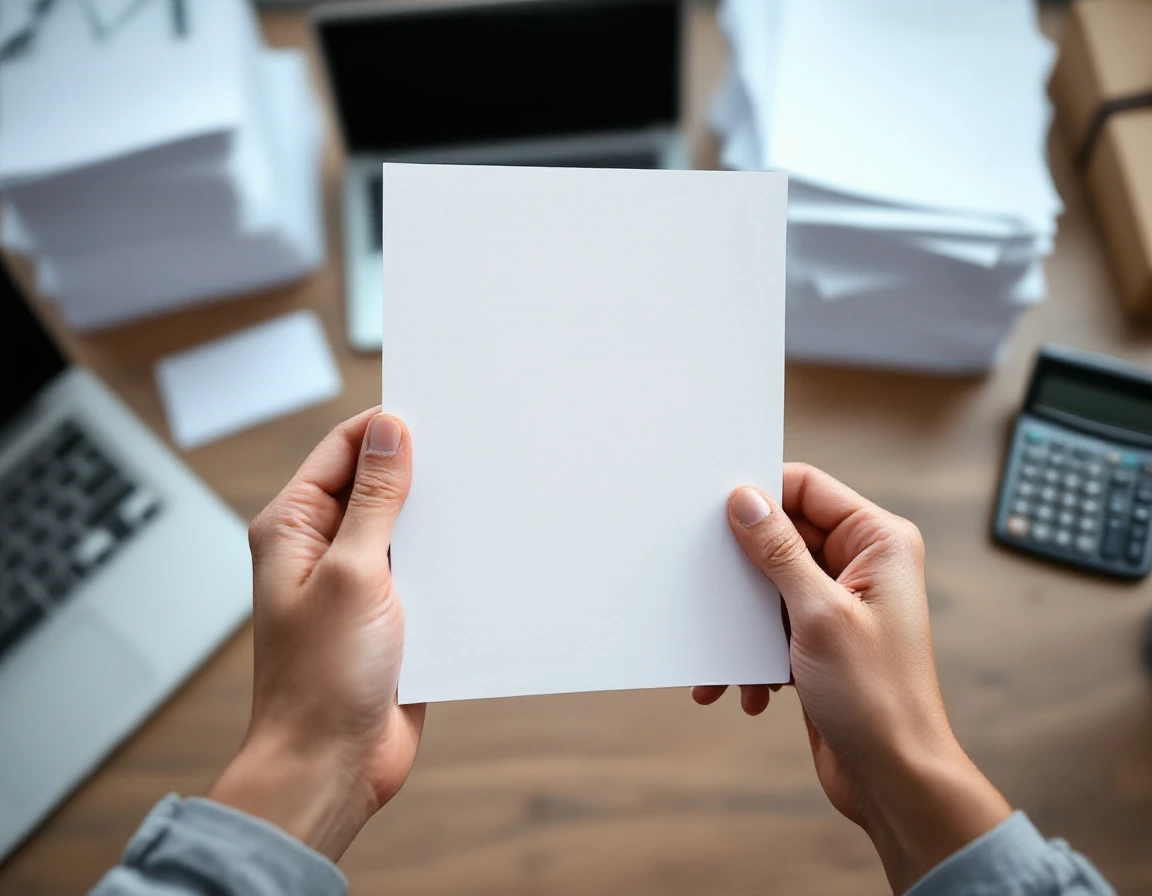 Hands reviewing blank shipping invoices with calculator on office desk for surcharge verification