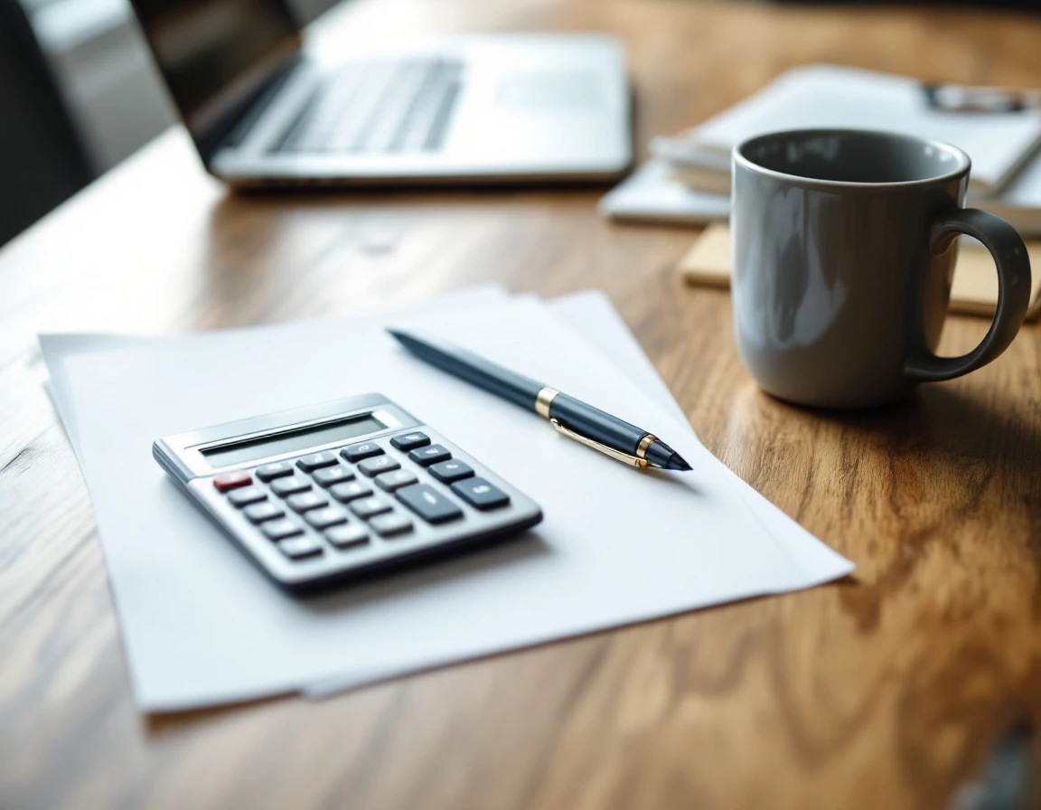Organized desk with calculator and blank papers ready for small business tax preparation and payroll compliance work