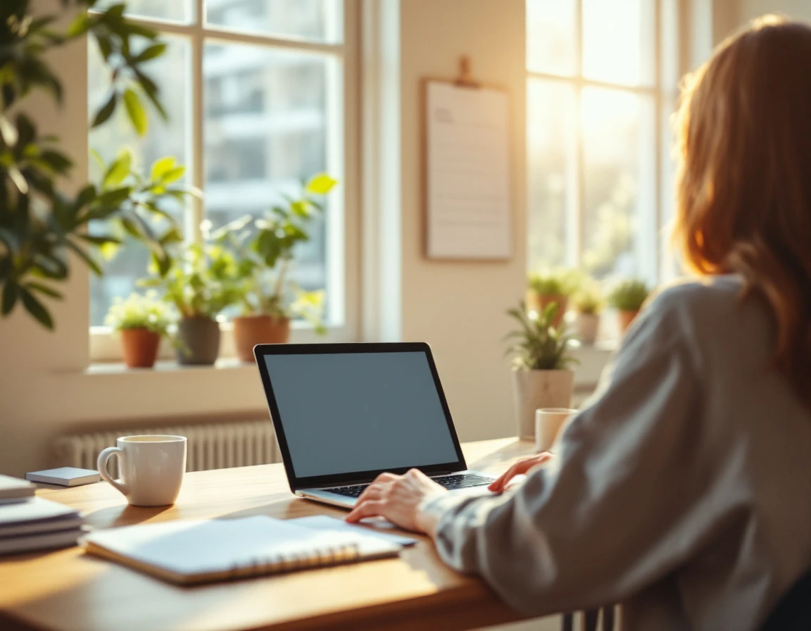 Modern office workspace with planning tools and natural lighting creating a productive scheduling environment