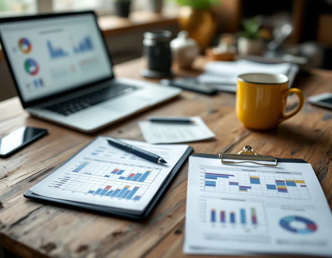 Retail manager's desk with scheduling documents and labor planning materials during cost reduction phase