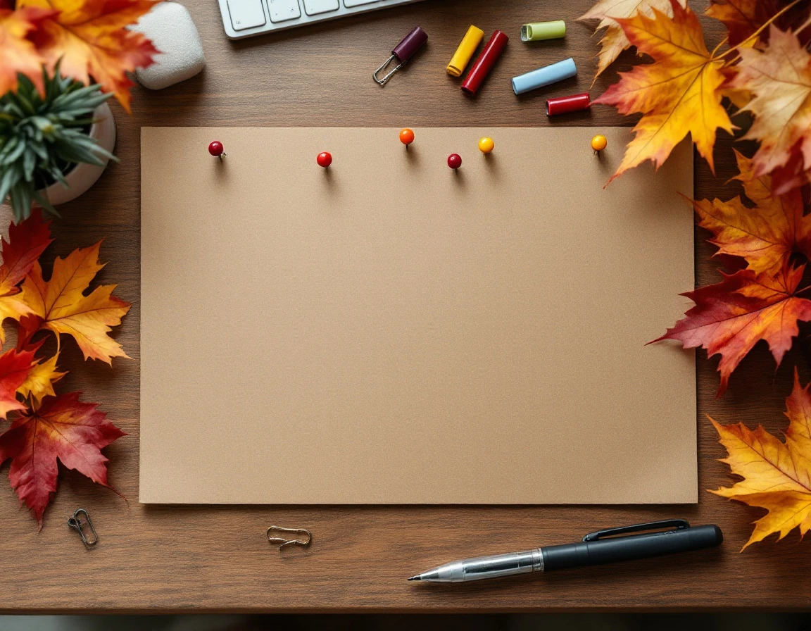 Blank planning board with colored pushpins marking weekly intervals for October staffing schedule