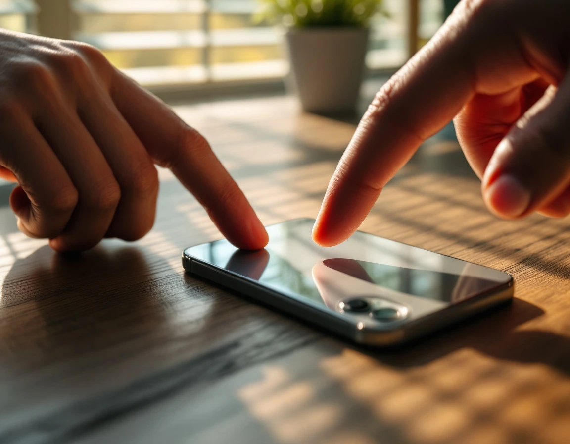 Hand silencing smartphone on wooden desk representing opt-out and stop request actions