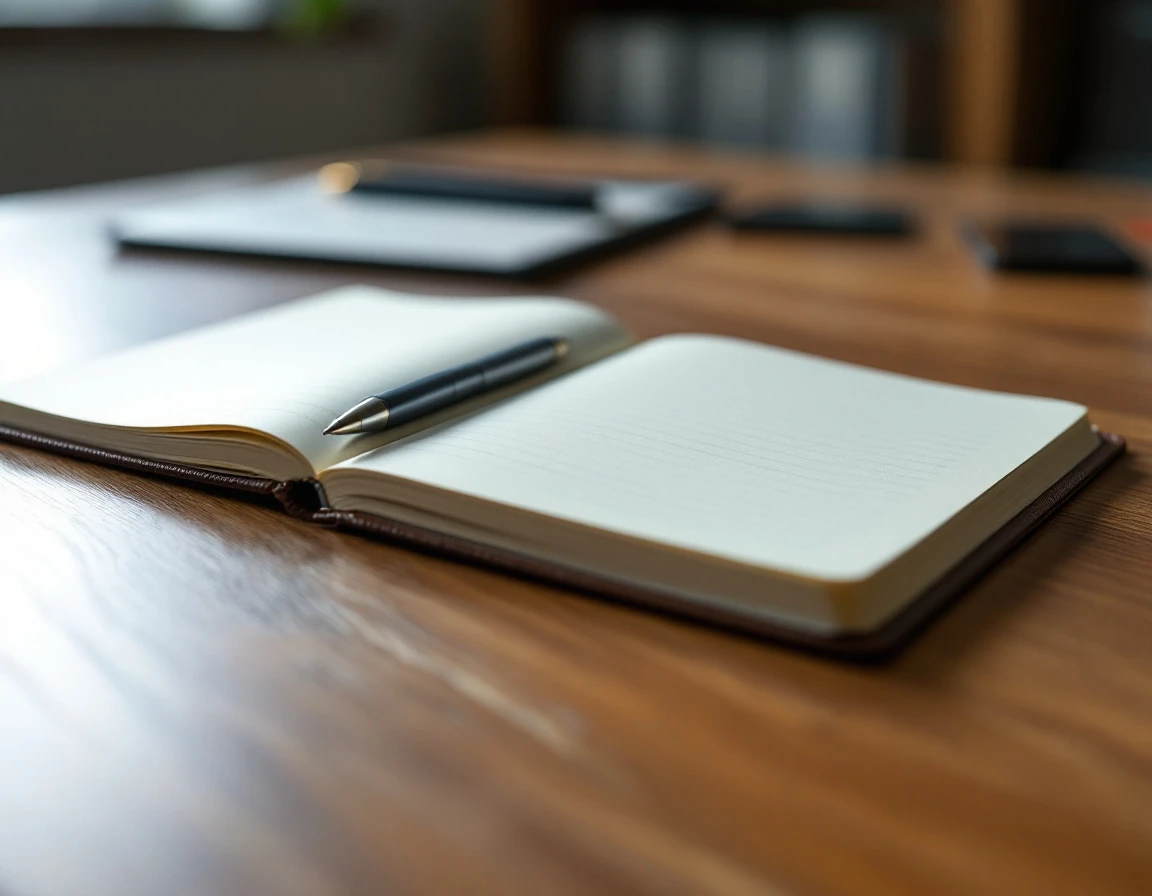 Notebook and pen on desk representing formal documentation of workplace complaints and HR protocols
