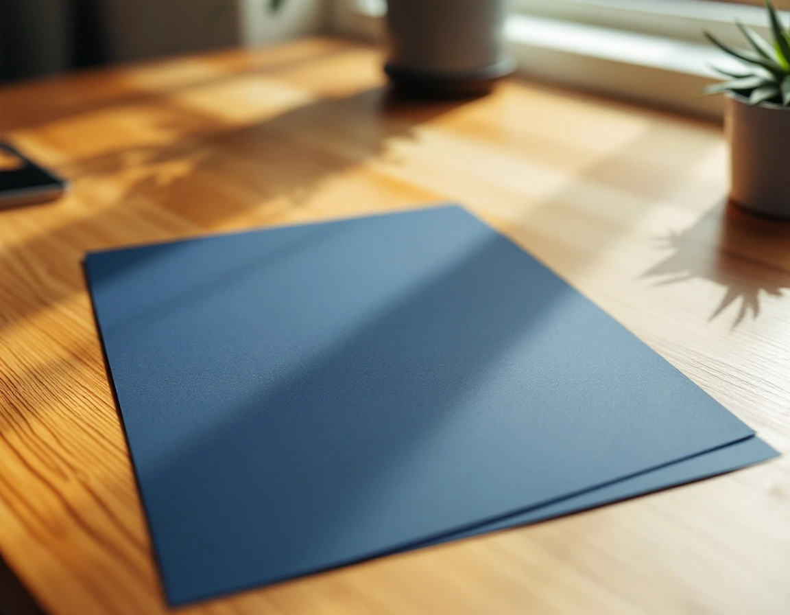 Blank onboarding documents arranged on wooden desk with natural window lighting and paper texture detail