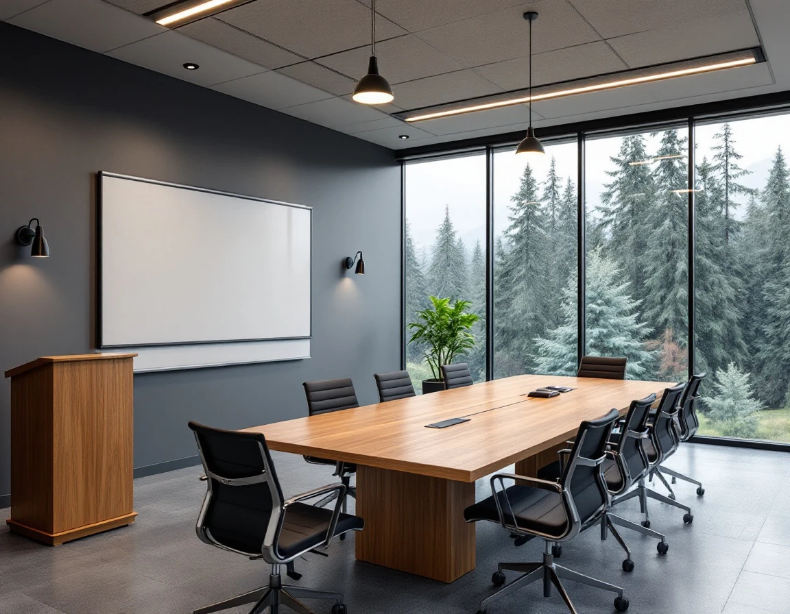 Corporate training facility conference room with collaborative seating and natural Pacific Northwest lighting