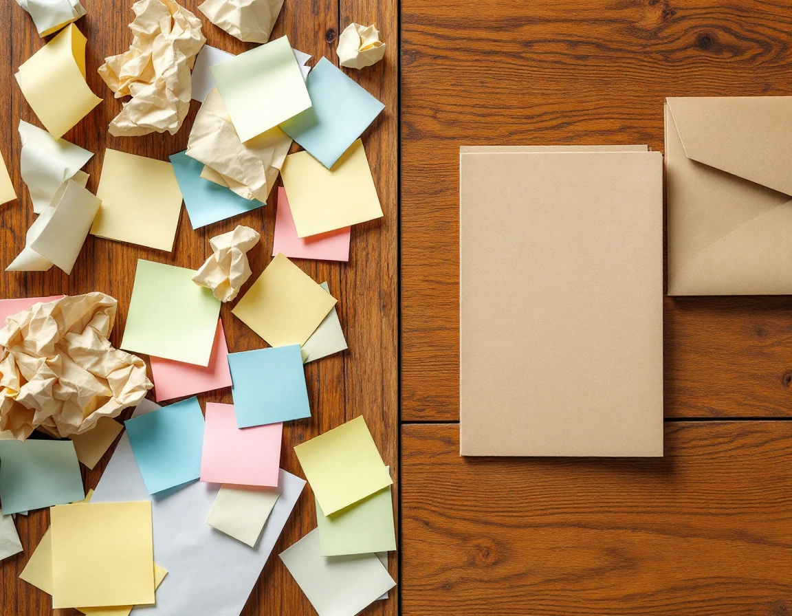 Split desk showing chaotic versus organized workspace representing CRM implementation failure and success