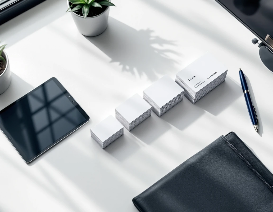 Organized contact cards arranged in ascending stacks demonstrating scalable database growth