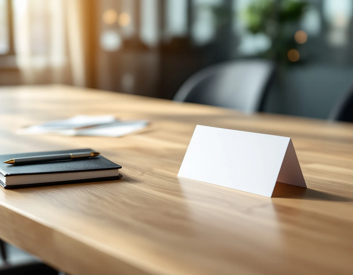 Sequential milestone cards representing a structured sales discovery process arranged on a conference table