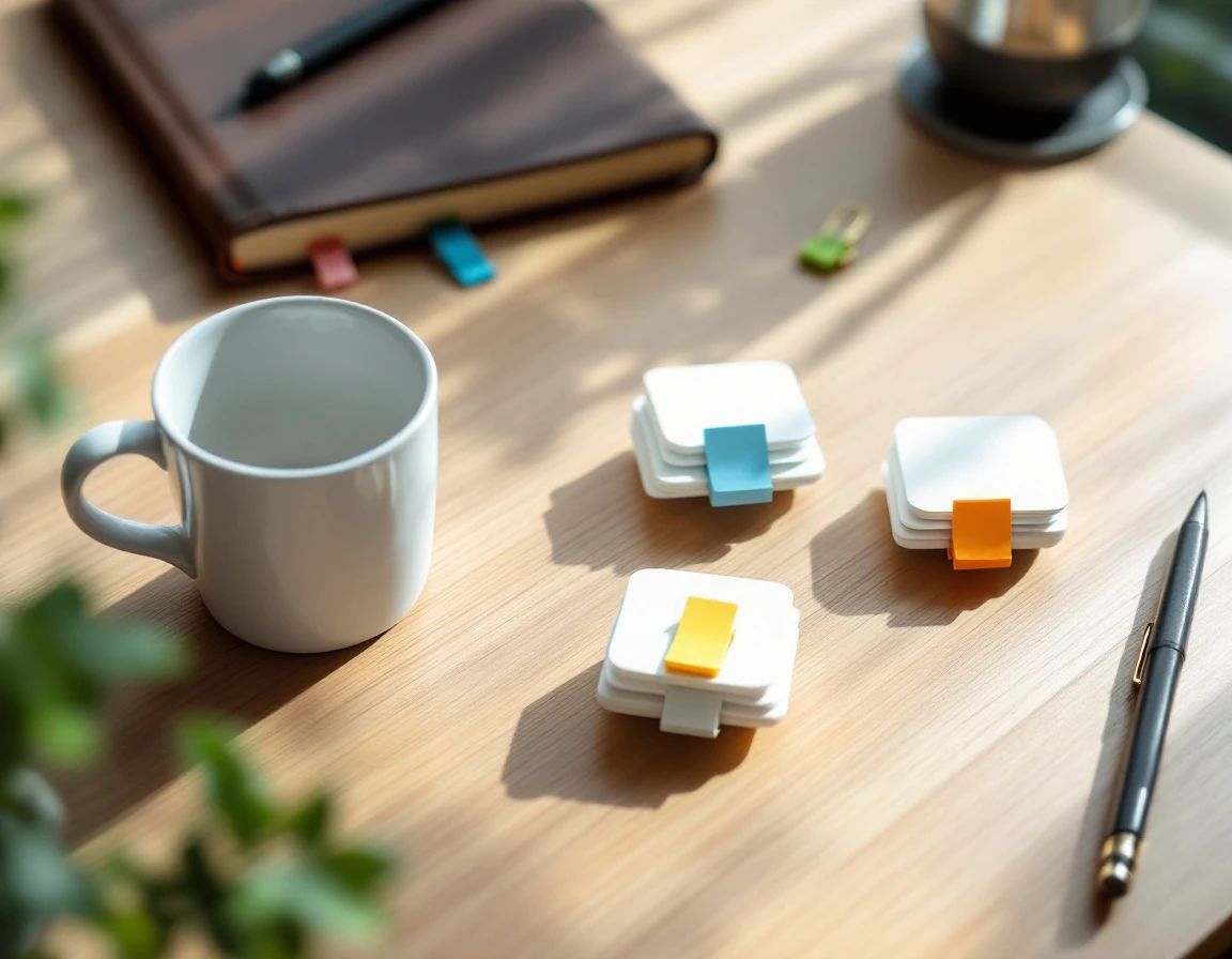Organized workspace with color-coded tabs and categorized materials representing account tag standardization