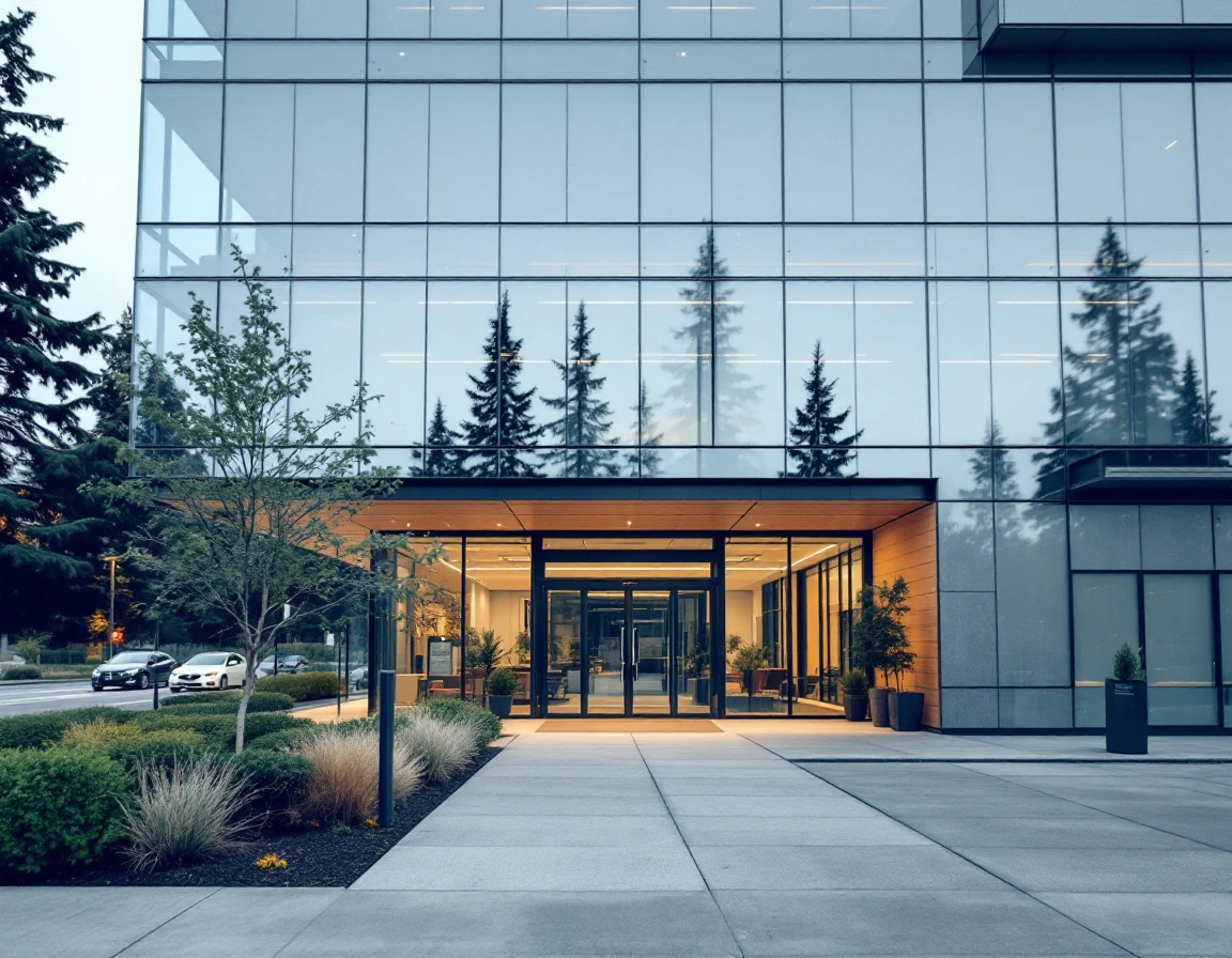 Modern commercial office building exterior representing B2B partnership and reseller collaboration opportunities