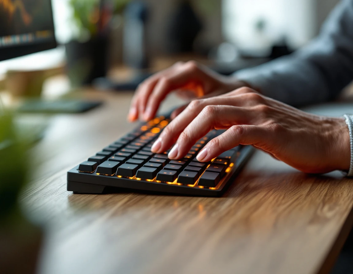 Hands typing on keyboard during online order processing for back-to-school shopping season