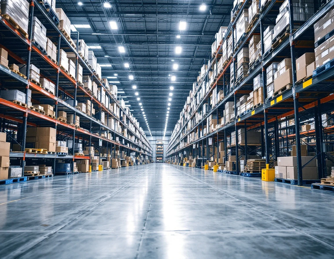 Industrial warehouse shelving system showing inventory capacity and scalable infrastructure